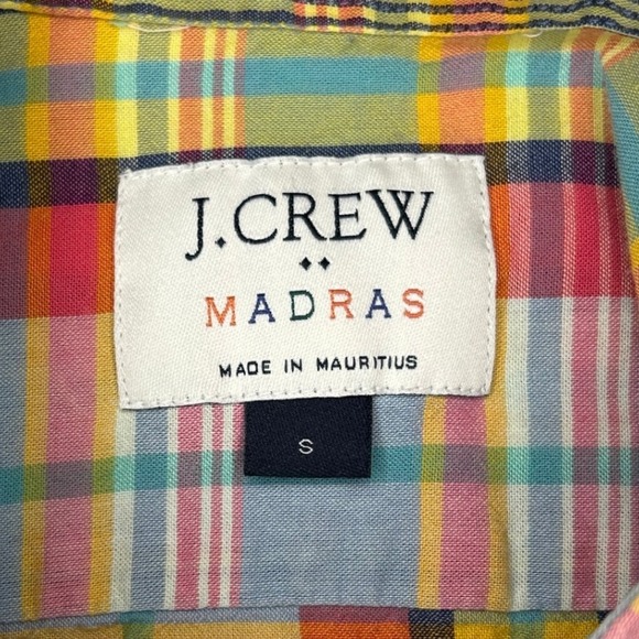 J. Crew Indian Madras Plaid Button Down‎ Shirt Men's Colorful Casual Top Small - Picture 4 of 4